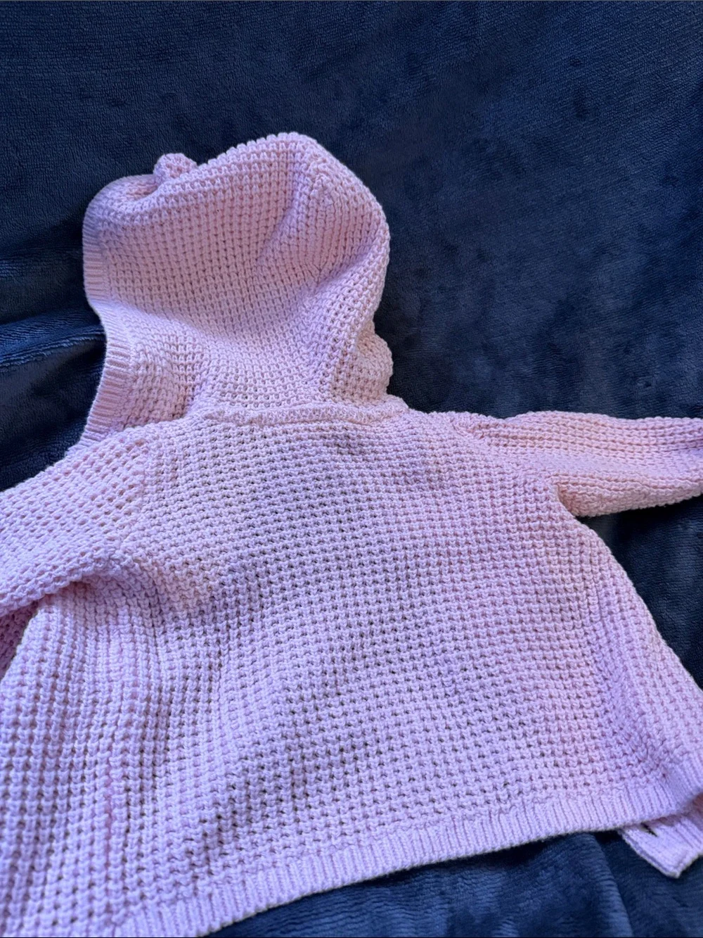 Carter's Light Pink Hooded Knit Cardigan with Ear Accents